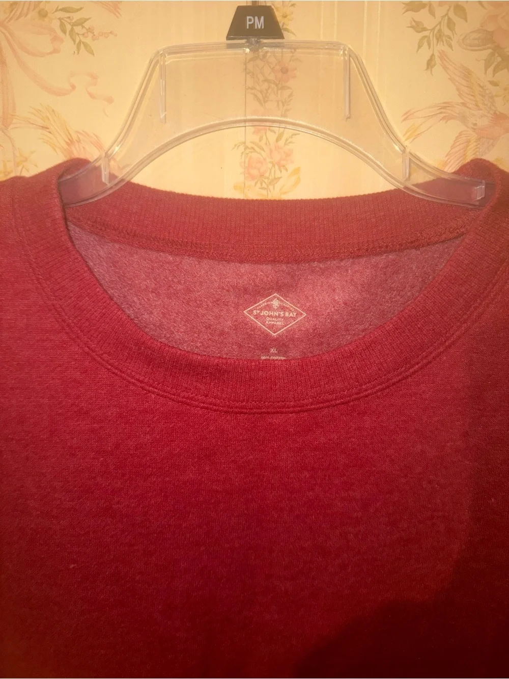 St. John's Bay Burgundy Crewneck Sweater with Side Buttons